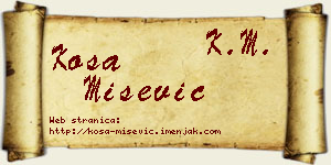 Kosa Mišević vizit kartica